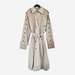NWT Rohk H&M Button Twill Beige Trench Coat Size L